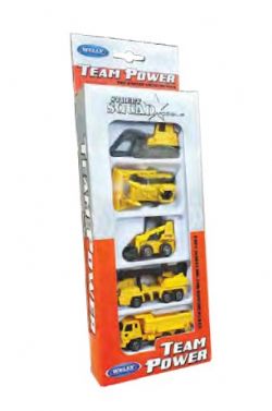 TEAM POWER - ENSEMBLE DE 5 VOITURES VÉHICULES DE CONSTRUCTION 7 CM (3